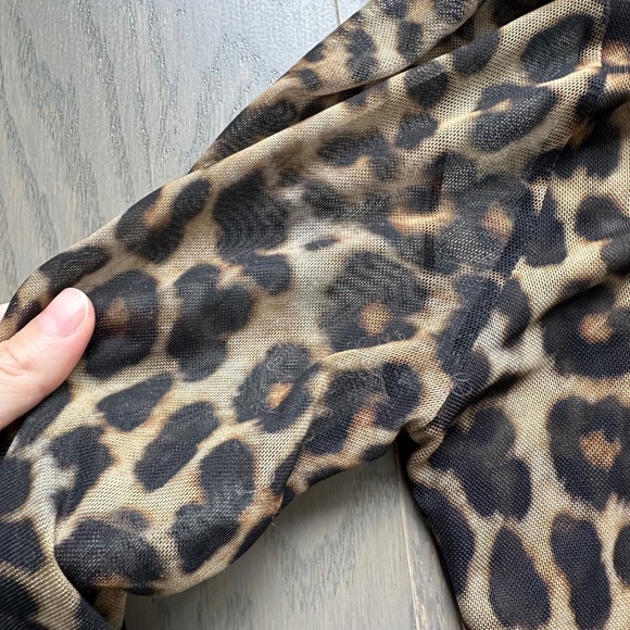 Ronny Kobo Collective Leopard Mesh Midi Dress Long Sleeve - Size XS - Picture 7 of 12